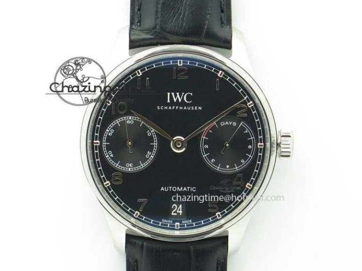 MIROTIME 0127 Lightweight Portuguese Tourbillon IW504602 SS ZF Best Edition Gray Dial on Brown Leather Strap 7177